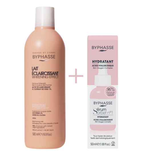Byphasse Duo Hydratant & Unifiant – Lait 500ml + Sérum 50ml