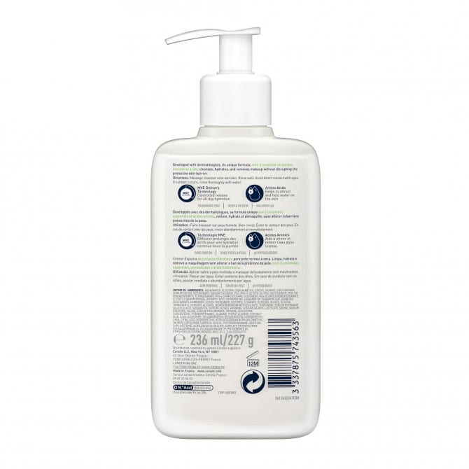 CeraVe Crème Moussante Nettoyante 236ml - Peaux Normales à Sèches