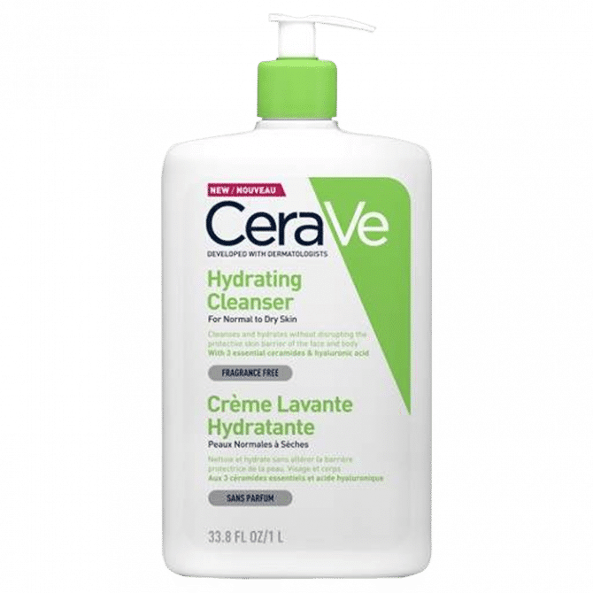 CeraVe Crème Lavante Hydratante 1L – Peaux Sèches & Sensibles