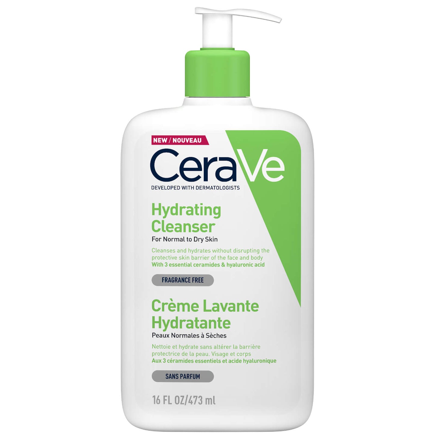 CeraVe Crème Lavante Hydratante 473 ml – Peaux Sèches & Sensibles